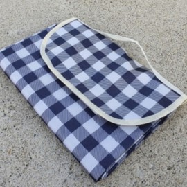 Blue Plaid Checkered Waterproof Picnic Mat Medium
