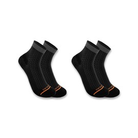 Carhartt Men's SQ8012M Lightweight Durable Quarter Sock 2-Pack - Medium - Black