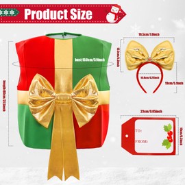 Mprocen Christmas Costumes Adult Christmas Package Fancy Dress Costume Women's Christmas Costume with Headband Cards for Women