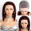 CYSDRH 13x4 Bob Wig Human Hair #99J Burgundy Lace Front