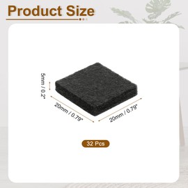 uxcell Felt Furniture Pads, 32Pcs 0.98" x 0.98" Adhesive Backed Felt Non-Slip Anti-Scratch Chair Leg Protectors for Protecting Hardwood Floor, Black