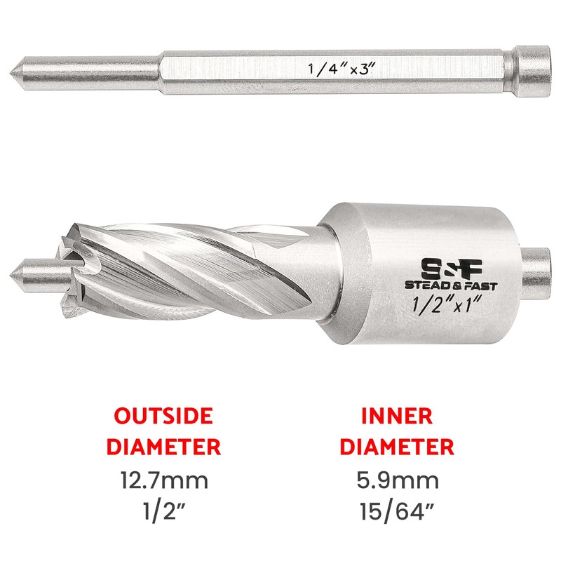S&F STEAD & FAST - Annular Cutter, 1/2-inch Diameter x