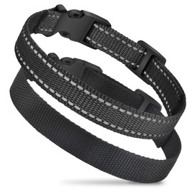 Dog Collar Strap, Bark Collar Belt for Most of theTraining Shock Collar Receivers Adjustable Durable Nylon Strap Replace for Barking Collar Fence-Pet Collar Strap (Black/Black)