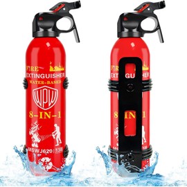 WPW Upgraded 8-in-1 Fire Extinguisher for Home with Wall Mount 620ml Portable Fire Extinguisher For Vehicle Car Boat House Kitchen Emergency Supplies, Water-Based Solution For A, B, C, K Fire (2 Pack)