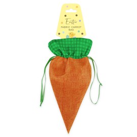 Eurowrap Pack of 2 Carrot Hessian Bags – Fabric Drawstring Gift Bags for Easter Treats, Party Favours & Seasonal Gifts (18 x 31cm)