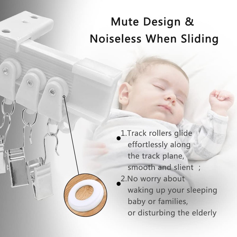 Curtain Track Roller Hooks Accessories Plastic Wheeled Roller Runner Windows