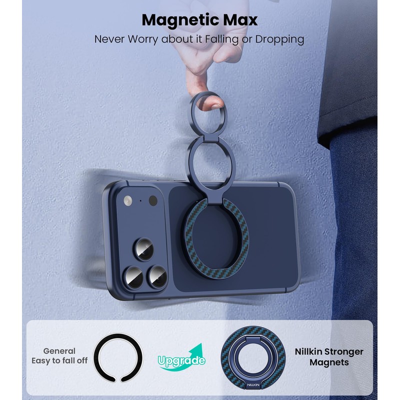 Nillkin FiberSnap MagSafe Phone Grip for Dual-Sided Magnet & Carbon