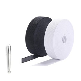 Elastic Band Width, Rubber Band, Elastic for Sewing, Not Easily Deformed, Elastic Ink Ribbon, Elastic Band for Sewing, Elastic Band for Sewing Elastic Bands (Black + White 2 cm / 10 m)