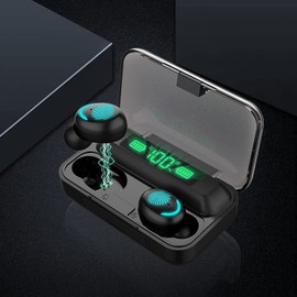 Wireless Earbuds, Bluetooth 5.0 Earbuds, Sport Headphones Earbuds with Battery Charging Case (2600 mAh) Waterproof Earbuds Noise Cancelling Microphone, LCD Display, for Sports/Working