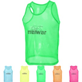 meiwar Training Bibs, Set of 10 Marked Bibs, Football Bibs, Sizes for Seniors, Juniors and Women, green, xl