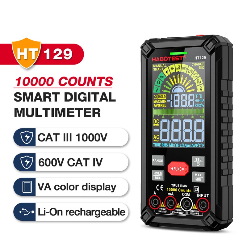 HABOTEST HT129 Intelligent Multimeter Smart Digital Multimeter Color Screen Handheld