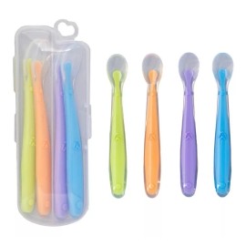 Papu Baby 4 Cucharas Papubaby De Silicón Colores Variados.