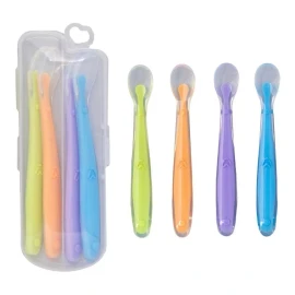 Papu Baby 4 Cucharas Papubaby De Silicón Colores Variados.