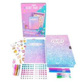 abeec Secret Diary Set - Secret Diary For Girls - Purple Diary With Lock For Girls - Girls Notebook And Stationery Set For Girls - Includes Stickers For Girls, Gel Pens And Felt Tip Pens