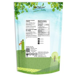 Food to Live Organic Potato Starch, 12 Ounces - Unmodified Powder, Non-GMO, Pure Flour, Kosher, Vegan, Bulk, Great for Cooking, Baking, and Thickening Souces, Soups and Gravy