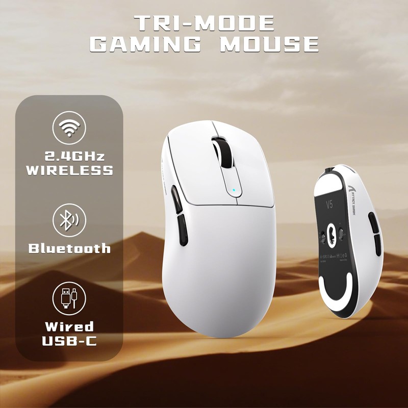 ATTACK SHARK V5 8K Polling Rate Ultra-Light Wireless Gaming Mouse