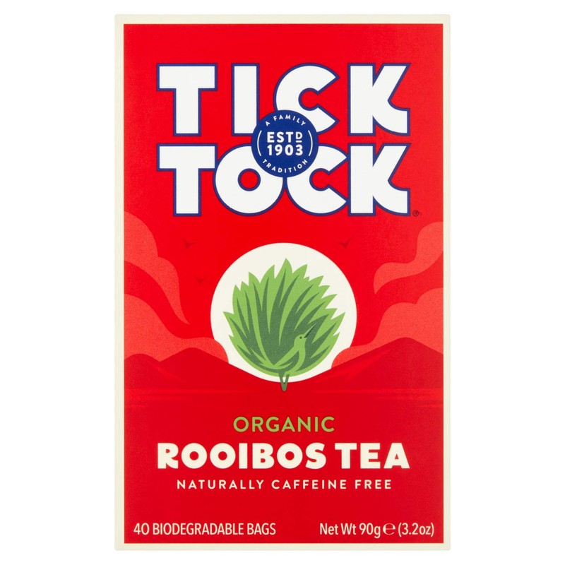 TICK TOCK TEAS Organic Rooibos Tea Bags, Organic Original Rooibos