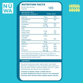 NUWA Nourishing Crunch Cereal, Sugar-Free, Vegan, Cocoa Flavour