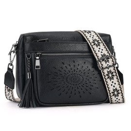 APHISON Crossbody Purse for Women，Small Crossbody Bags Trendy Vegan Leather Shoulder bag with Adjustable Strap and Tassel