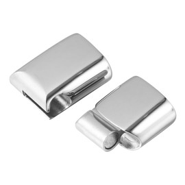 TEHAUX 10 Pcs 316 Stainless Steel Magnetic Buckle Clasps Secure Bracelet Necklace Closure for Women Flat Cord End Clasp Converter