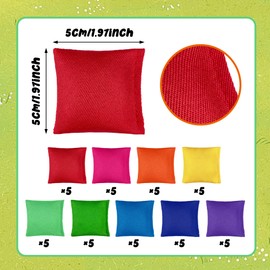 45 PCS Small Colorful Nylon Bean Bags Bulk Bean Bag Hand Toss for Sports Outdoor