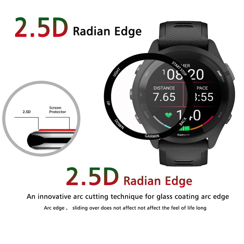 beukei (3 Pack) Designed for Garmin Forerunner 265 Screen Protector，Anti