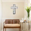 GIMORRTO Mirrored Cross Wall Decor - Crushed Diamond-Embedded Glass Mirror