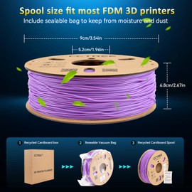 CCTREE High Speed TPU Filament 1.75MM, Soft TPU Flexible 3D Printing Filament Shore 95A,1kg Spool, Dimensional Accuracy +/- 0.03mm for Bambu lab 3D Printer Violet