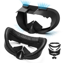 Lampelc Face Pad Replacement for Meta/Oculus Quest 3 Accessories, Facial Interface Bracket Face Cushion Cover with Anti-Leakage Nose Pad, Lens Protector, Relieve Lens Fogging and Hot Air