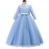 IBTOM CASTLE Girls 3/4 Sleeve Tulle Lace Flower Party Dress