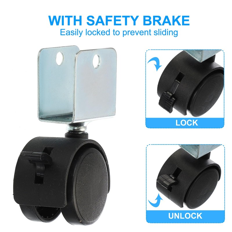 PATIKIL 2" Swivel Caster with 1" U Bracket, 360° Rotation