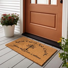 Funny Coir Doormat Speak Friend and Enter with The Elvish Doormat Entryway Outdoor Mat with Heavy Duty Front Porch Welcome Mats Natural Coconut Mat Novelty Prank Gift Funny Coir Mat 23.7x15.7 inch