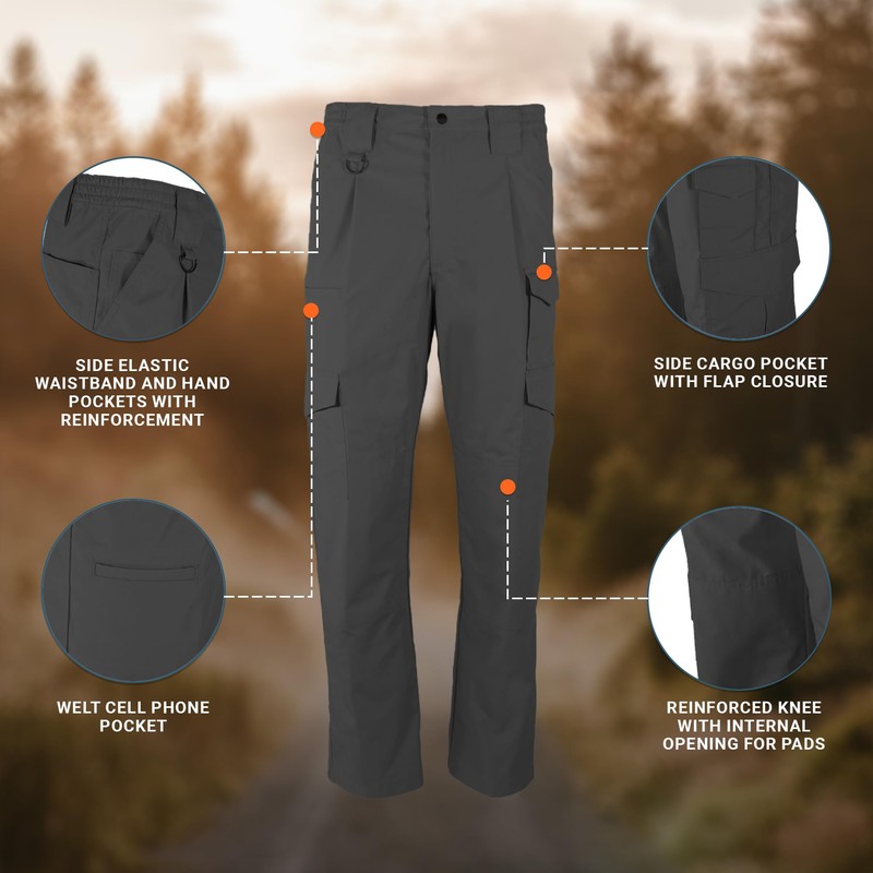 PROPPER Men's Lightweight Tactical Cargo Pants, Charcoal Grey, 42 x