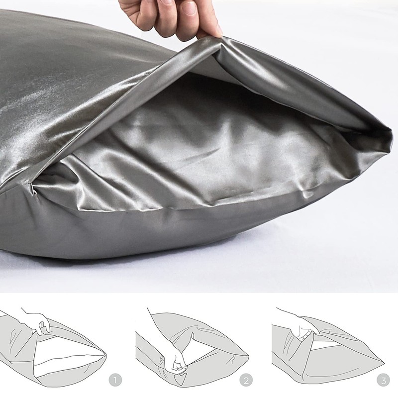 FOX-TECH Satin Pillowcase for Hair and Skin Set of 2,