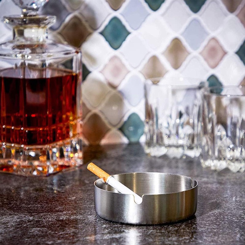 Ashtray Round Stainless Steel Ashtray 8cm Stainless Steel Ashtray 8