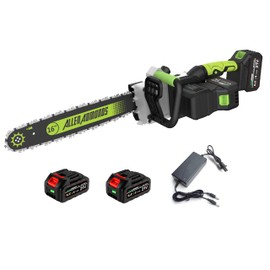 Cordless Chainsaw 16 Inch, 40V (2 x 20V MAX) Battery Powered Chain Saw, Brushless Chainsaw with Tool-free Chain Tension, Auto Oiler, 2 * 4.0Ah Battery & Fast Charger Included