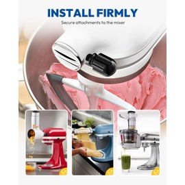 Attachment Knob Thumb Screw fit for KitchenAid Mixers, Upgraded 6061 Aluminum Long Screw Head Knob Replacement Parts, Replaces 9709194, 4162142, 240374 etc, Black