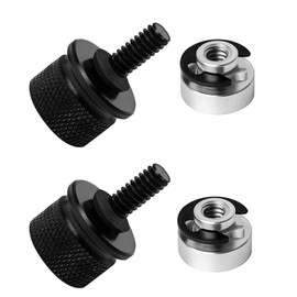 T TAKONE Motorcycle Aluminium Seat Bolt and Rear Fender Seat Assembly Nut Set, Compatible with Harley Davidson Softail Dyna Sportster Touring Street Glide Electra Road King (Black, 2)