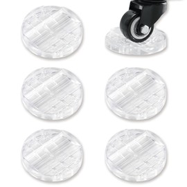 Caster Stopper, Tatami, Dent Prevention, Sofa, Anti-Slip, Caster Protection, Wheel Chock, Furniture, Chair, Leg, Scratch Resistant, Fixed, Transparent, Rubber, Soundproofing, Vibration, 6 Pieces, Round (Clear)