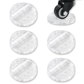 Caster Stopper, Tatami, Dent Prevention, Sofa, Anti-Slip, Caster Protection, Wheel Chock, Furniture, Chair, Leg, Scratch Resistant, Fixed, Transparent, Rubber, Soundproofing, Vibration, 6 Pieces, Round (Clear)