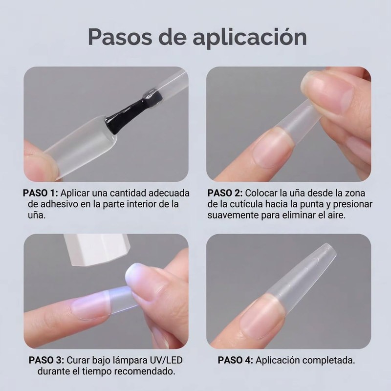 OBP Soft Gel Tips Cuadrada Mediana Para Uñas 560 Piezas