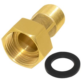 Joywayus Brass Water Meter Pipe Fitting Hex Nipple 3/4” NPS Male x 1” NPS Female Threaded 61mm Length Connector Water Meter With Seal Washer