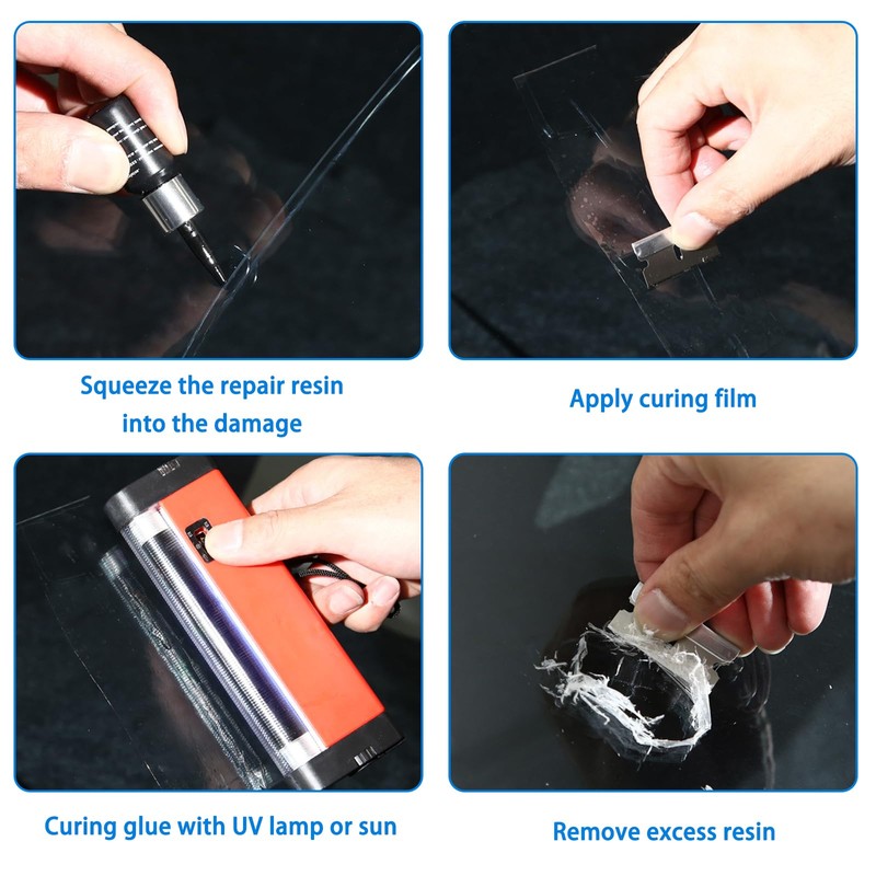 DMNQ 2-Piece Glass Repair Fluid Stone Chip Repair Kit
