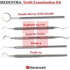 Medentra Dental Diagnostic Tools Kit Periodontal Probes Tartar Remover Plaque Removal New