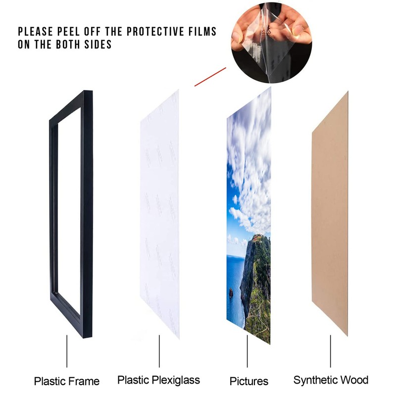 MENNTHUI 10x12 Black Picture Frame, Wall Mounting Horizontally or Vertically,