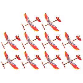 NUOBESTY 10Pcs Rubber Band Powered Aircraft Airplane Model Wood Airplane Kits Throwing Glider Airplane Toy for Outdoor Sports Toy ＆ Kids Toys Gift