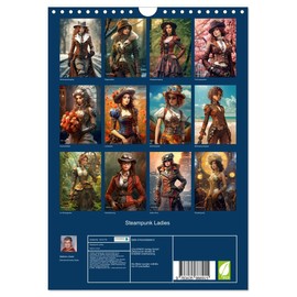 Steampunk Ladies Wall Calendar 2025 DIN A4 Portrait CALVENDO Monthly Calendar