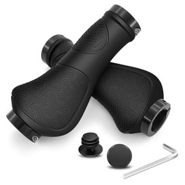 1 Pair Bike Handlebar Grips Ergonomic Bicycle Handle with Aluminium Lock Rubber with Non-Slip Design