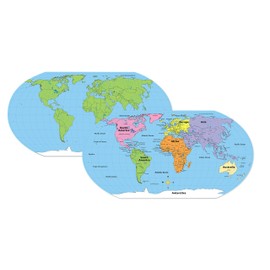 8” x 16” World Practice Map Combo Pack -Practice Maps, 60 sheets in a pack for Social Studies, Geography, Map Activities, Drill and Practice, Current Event Activities, Learning Games and more