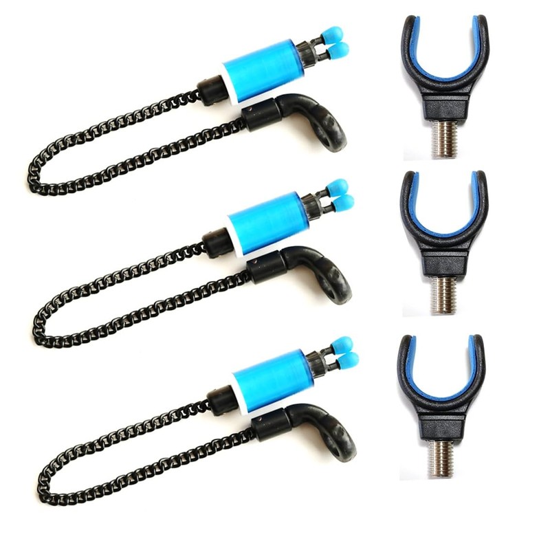 TJR Tackle 6pc Bobbins Bite Indicators & Rod Rest Set